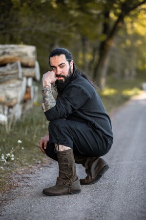 Mittelalter-Kniebundhose "Veli" Schwarz S