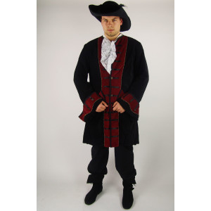 Pirate frock coat "Jack" black/Red