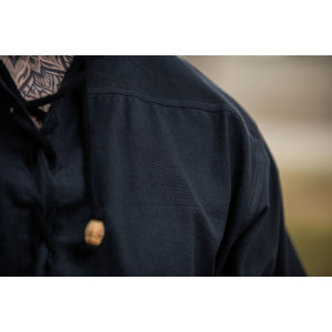 Chemise médiévale à manches courtes "Eric" Noir XL