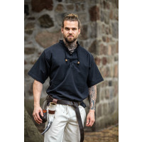 Chemise médiévale à manches courtes "Eric" Noir XL