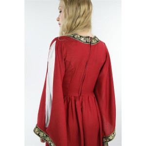 Vestido de viscosa noble "Ivette" Rojo/Blanco XXXL