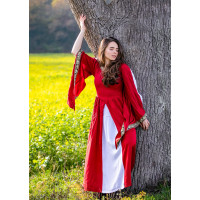 Robe noble en viscose "Ivette" Rouge/Blanc XXXL