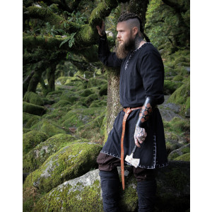 Viking tunic with embroidery "Erwin" Black