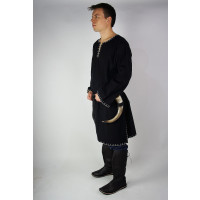 Viking tunic with embroidery "Erwin" Black