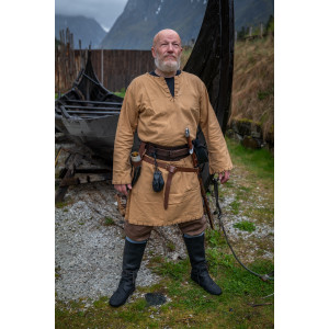 Tunique viking avec broderie "Erwin" Marron miel