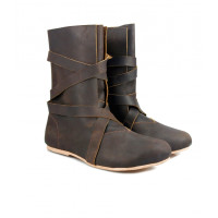Haithabu boots with leather sole "Sjur" Brown
