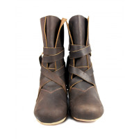Haithabu boots with leather sole "Sjur" Brown