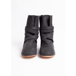 Haithabu boots with leather sole "Sjur" Black