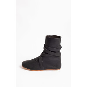 Haithabu boots with leather sole "Sjur" Black