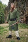 Tunique viking "Freki" avec broderie à la main Vert olive S