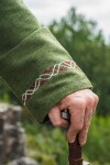 Tunique viking "Freki" avec broderie à la main Vert olive L