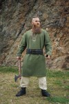 Tunique viking "Freki" avec broderie à la main Vert olive XL