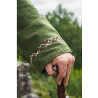 Viking tunic "Freki" with hand embroidery olive green XXXL