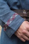 Tunique viking "Freki" avec broderie main Bleu gris S