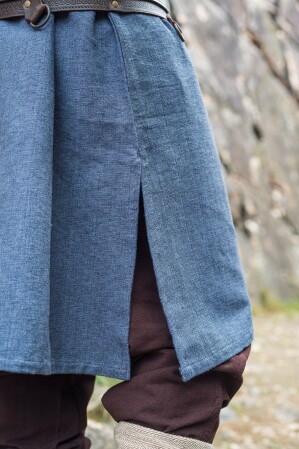 Tunique viking "Freki" avec broderie main Bleu gris M