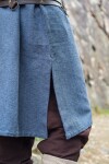 Viking tunic "Freki" with hand embroidery Blue grey XXL