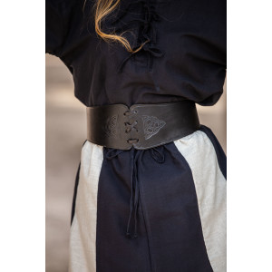 Cintura a corsetto "Alana" con goffratura celtica Nero