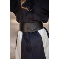 Cintura a corsetto "Alana" con goffratura celtica Nero