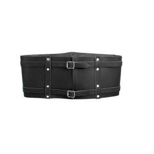 Wide viking belt "Joon" made of leather black
