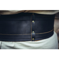 Wide viking belt "Joon" made of leather brown