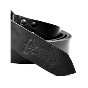 Cinturón de anillos con el grabado Thorshammer Negro