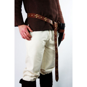 Viking ring belt made of robust leather brown