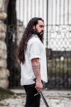 Mittelalter-Kurzarmhemd "Eric" Weiß S