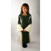 Robe de princesse avec bordure "Helena" Vert/Ècru