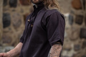 Camisa medieval de manga corta "Eric" Marrón XXL
