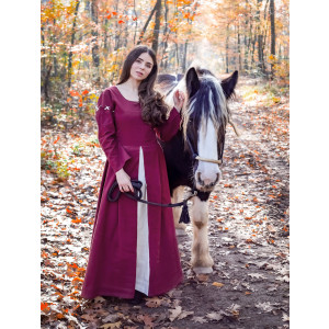 Vestido medieval "Larina" Rojo/Natural