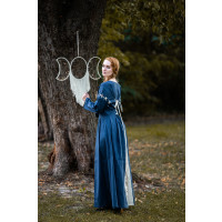 Medieval dress "Larina" dove blue/Natural
