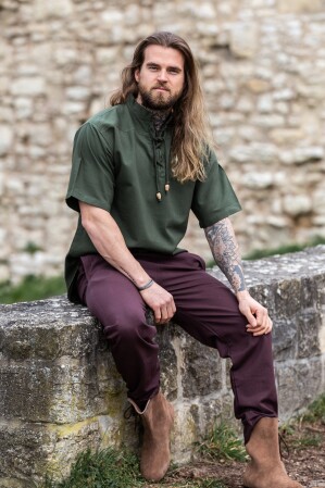 Camicia medievale manica corta "Eric" Verde L
