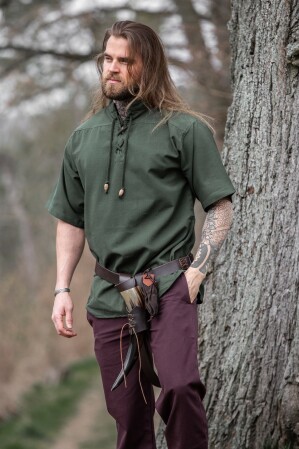 Camicia medievale manica corta "Eric" Verde L