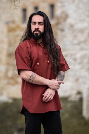 Medieval short sleeve shirt "Eric" Red M