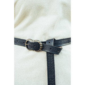 Cinturón céltico de cuero "Merle" Negro 150 cm