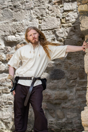 Camisa medieval de manga corta "Eric" Natural XXL
