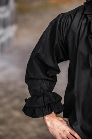 Camicia pirata increspata "Dracula" Nero S