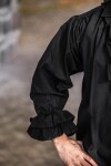 Camicia pirata increspata "Dracula" Nero S