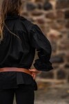 Camisa de pirata con volante "Drácula" Negro XL