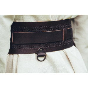 Robust Viking belt "Ingrid" Dark brown 90 cm
