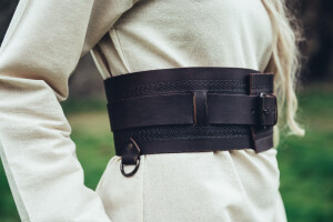 Robust Viking belt "Ingrid" Dark brown 90 cm
