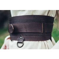 Robust Viking belt "Ingrid" Dark brown 90 cm
