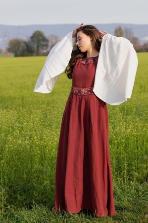 Edles Kleid mit Bordüre "Yala" Rot XS