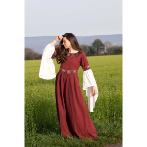 Noble dress with border "Yala" Red XS