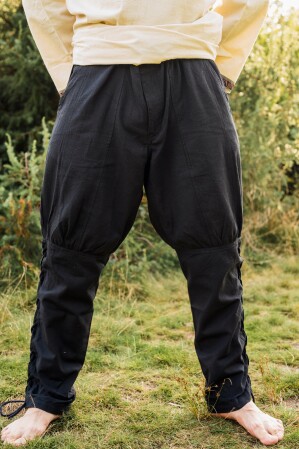 Wikingerhose mit Beinschnürung "Magnus" Schwarz XS