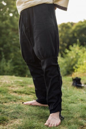 Wikingerhose mit Beinschnürung "Magnus" Schwarz XS