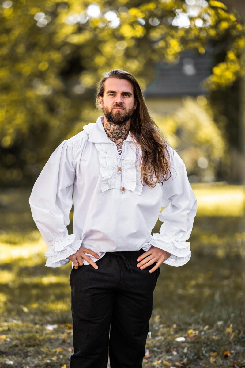 Rüschenhemd "Dracula" Weiß S