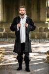 Frilled pirate shirt "Dracula" White S