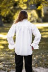 Frilled pirate shirt "Dracula" White S