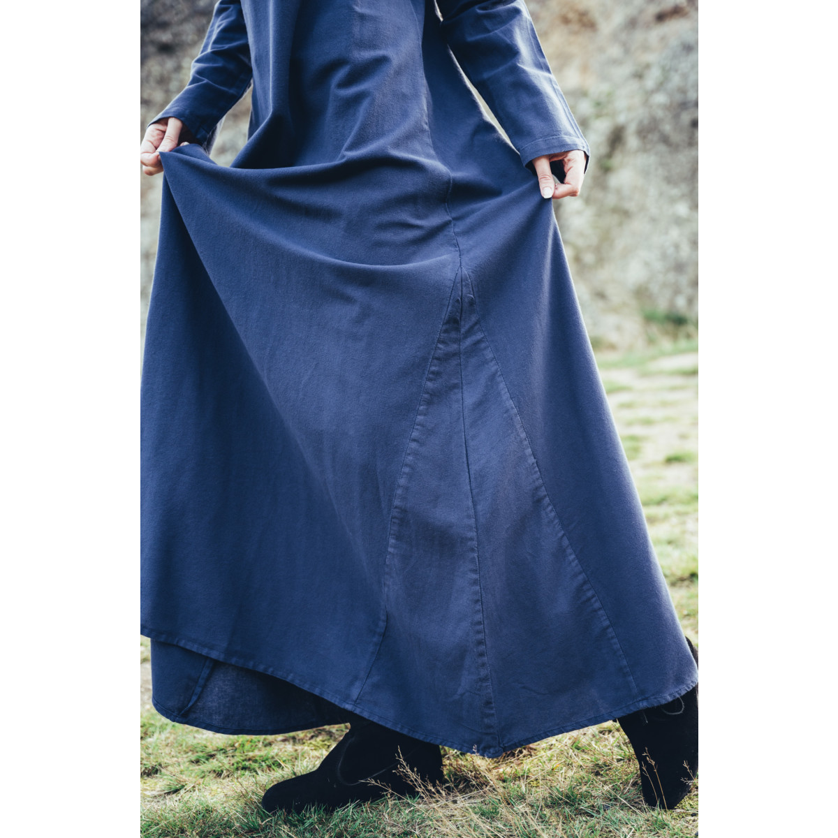 Wikinger Unterkleid Baumwolle Valdis Midnight Blue